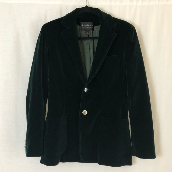 Ralph Lauren Classic Velvet Green Blazer - Picture 3 of 8